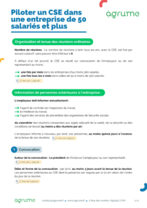 Fiche pratique - Piloter le CSE dans une entreprise de 50 salariés et plus