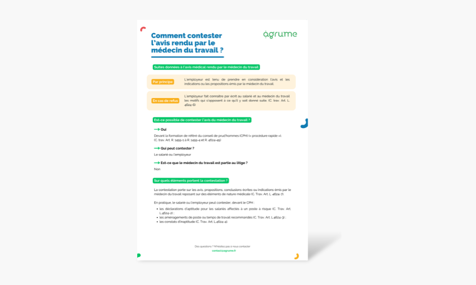 Fiche pratique : contester l'avis du médecin du travail