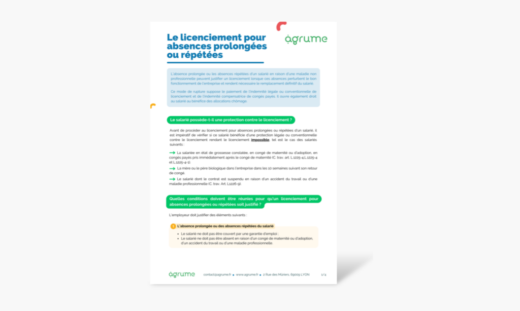 Fiche pratique Licenciement d'un salarié pour absences prolongées ou répétées