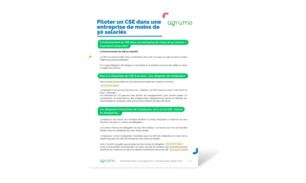 Fiche pratique Piloter un CSE dans une entreprise de moins de 50 salariés