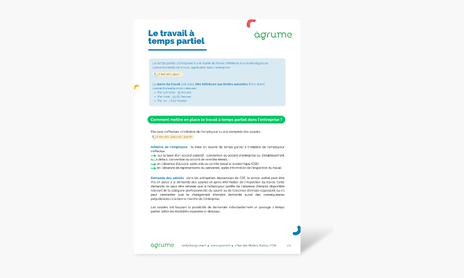 Fiche pratique : le travail à temps partiel