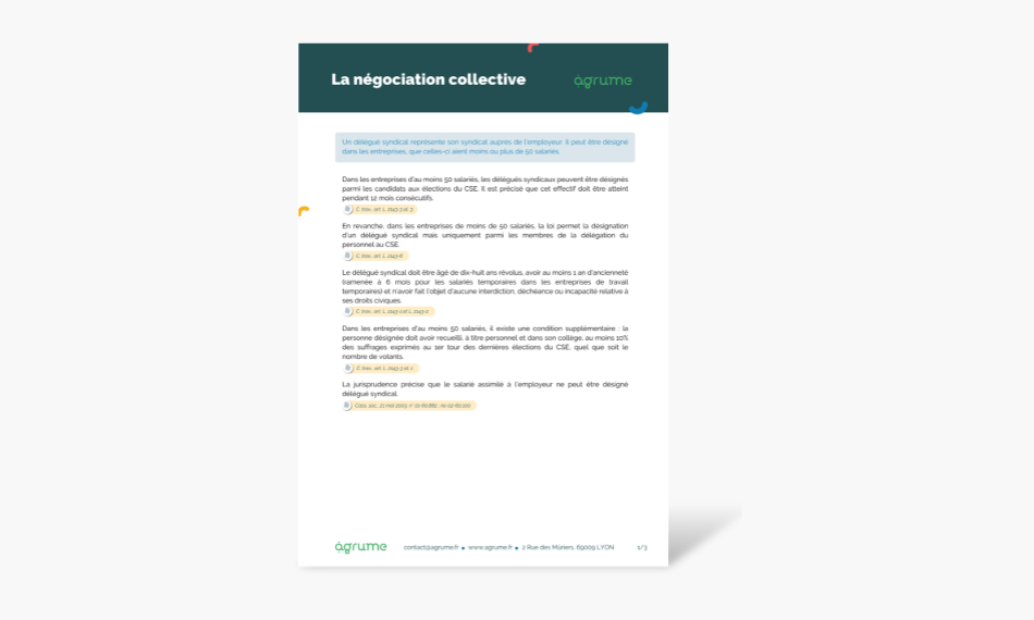 Fiche pratique - La négociation collective