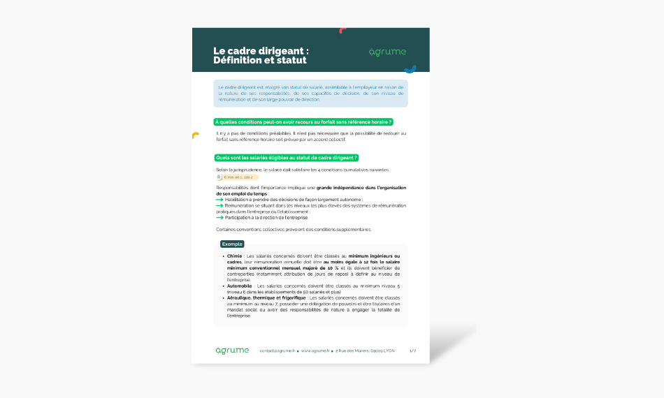 Le statut de cadre dirigeant