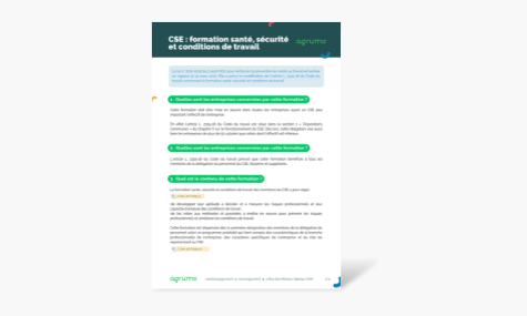 Fiche pratique - CSE formation santé, sécurité et conditions de travail