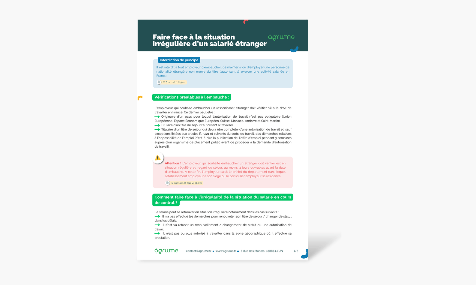 Faire face à la situation irrégulière d'un salarié étranger