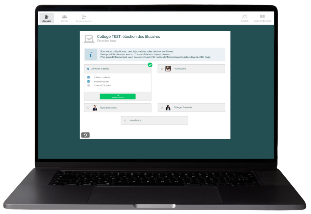 Logiciel VoxAgrume - accueil votant
