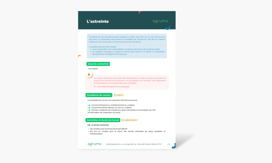 Fiche pratique - l'astreinte (1)