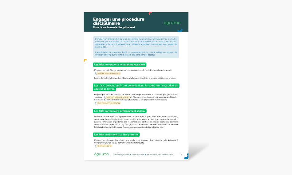 Engager une procédure disciplinaire (hors licenciement disciplinaire)