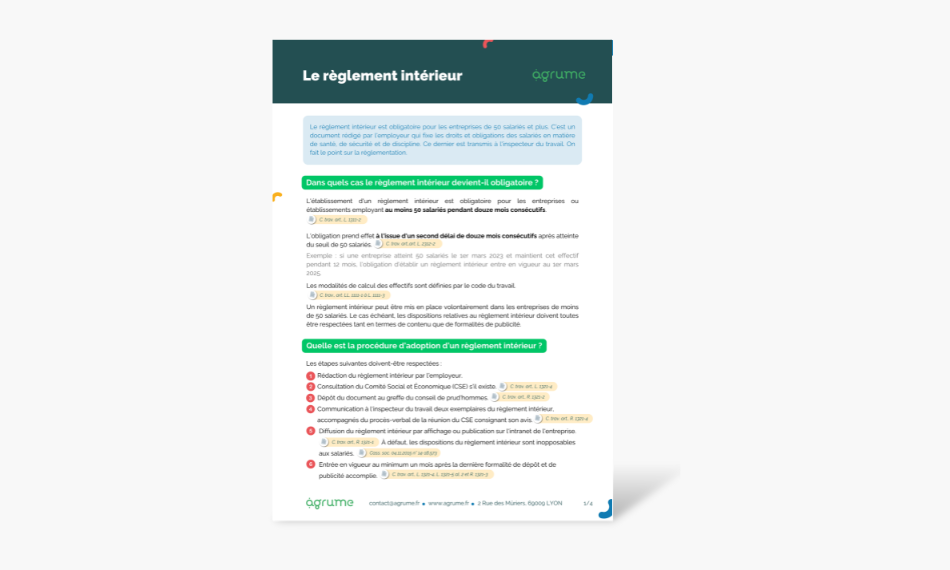 Fiche pratique - Le règlement intérieur