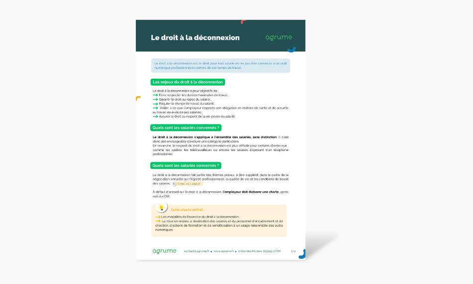Fiche pratique : Le droit à la déconnexion